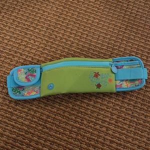 Floral fanny pack with blue and green turtles